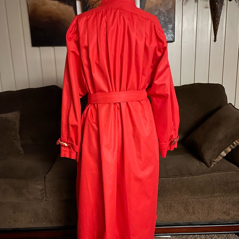Zanobetti Firenze ~ Women’s X-Large ~ Vintage ~ Italy ~ Red ~ Trench Coat - Picture 8 of 16